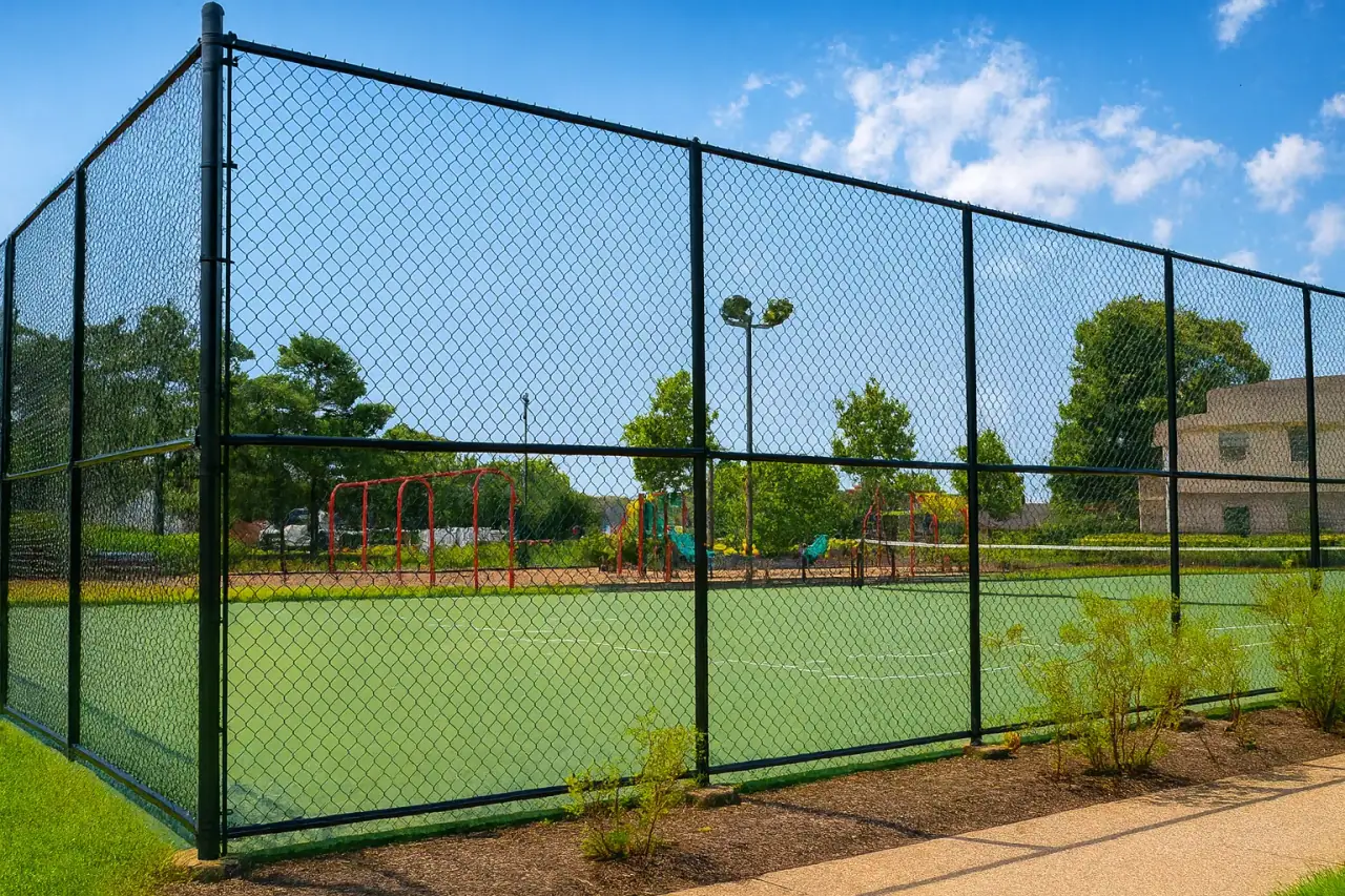 Outdoor badminton court at Dunbar Lakes