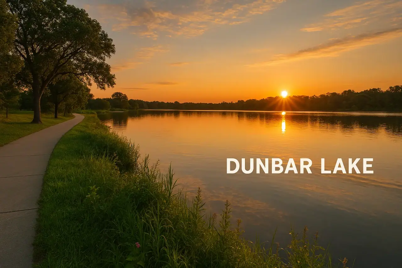 Sunrise over the lake at Dunbar Lakes