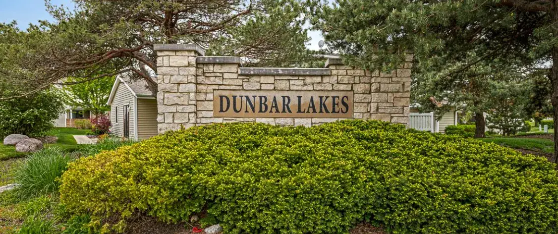 Dunbar Lakes community name board at the entrance
